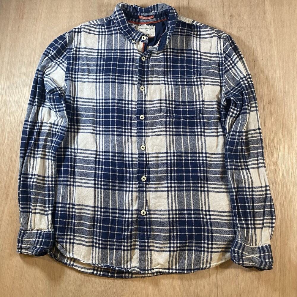 American Heritage Dawson & Brooks 100% Cotton Plaid Flannel Button-Up Shirt M